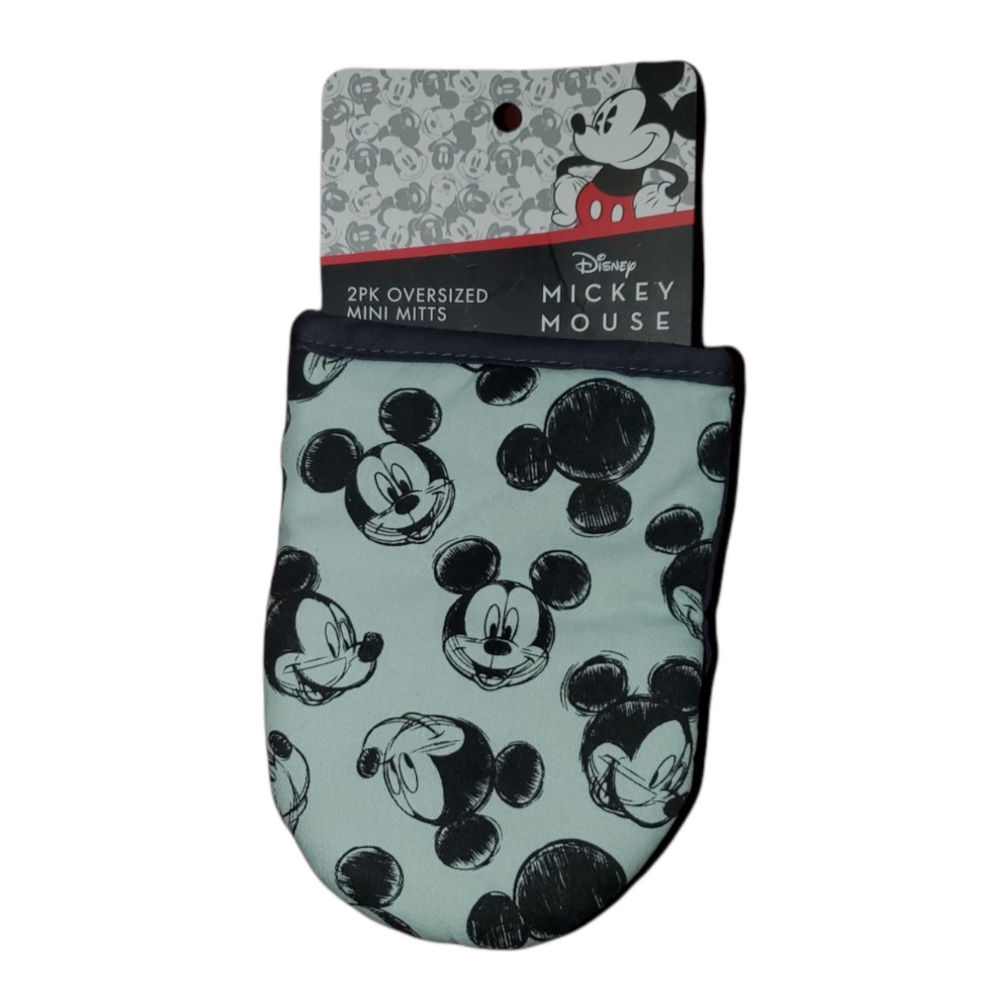 Disney Mickey Mouse 2 Pack OverSized Mini Oven Mitts Mint Green New